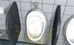 Regular Urinal with Typical Urinal Screens
