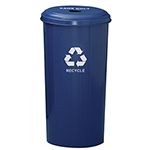 Witt Industries 10/1DTDB Tall Round Recycling Wastebasket with 4" Round Opening - 80 quart capacity - Blue