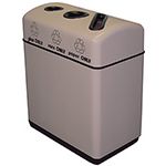 Witt Industries 11RR-361631 Fiberglass Recycling Waste Receptacle with 3 Disposal Openings - 48 Gallon Capacity - 36" L x 16" D x 31" H