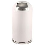 Witt Industries 12DT-WH Dome Top Waste Receptacle with Push Door - 15" Dia. x 29" H - 12 Gallon Capacity - White in Color