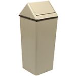 Witt Industries 1411HT Wastewatcher with Swing Top Lid Trash Can - 21 Gallon Capacity - 15" Sq x 38" H - Stainless Steel, Slate, Almond and White