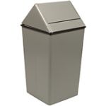 Witt Industries 1311HT Wastewatcher with Swing Top Lid Trash Can - 13 Gallon Capacity - 13" Sq x 29" H - Stainless Steel, Slate, Almond and White