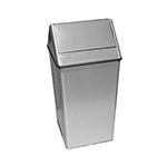 Witt Industries 1311HTSS Wastewatcher with Push Top Lid Trash Can - 13" Sq x 29" H - 13 Gallon Capacity - Stainless Steel