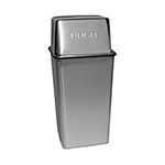 Witt Industries 13HTSS Push Top Trash Can - 13" Sq. x 30" H - 13 Gallon Capacity - Stainless Steel