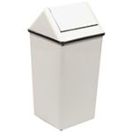 Witt Industries 1511HT Wastewatcher with Swing Top Lid Trash Can - 36 Gallon Capacity - 19" Sq x 39" H - Stainless Steel, Slate, Almond and White