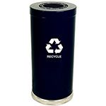 Witt Industries 15RTBK-1H Single Stream Recycling Container - 24 Gallon Capacity - 15" Dia. x 32" H - Black in Color