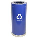 Witt Industries 15RTBL-1H Single Stream Recycling Container - 24 Gallon Capacity - 15" Dia. x 32" H - Blue in Color