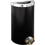 Glaro 1891V Value Half Round Receptacle with Half Round Lid - 16 Gallon Capacity - 30" H x 18" W x 9" D - Assorted Colors