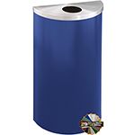 Glaro 1892 Profile Series Half Round Receptacle with Round Opening - 14 Gallon Capacity - 30" H x 18" W x 9" D - Assorted Colors