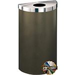 Glaro 1892V Value Half Round Receptacle with Round Opening - 16 Gallon Capacity - 30" H x 18" W x 9" D - Assorted Colors