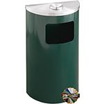 Glaro 1894 Profile Series Ash/Trash Half Round Receptacle with Side Entry - 6 Gallon Capacity - 30" H x 18" W x 9" D - Assorted Colors