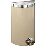 Glaro 1895V Value Half Round Receptacle with Flat Hinged Lid - 16 Gallon Capacity - 30" H x 18" W x 9" D - Assorted Colors