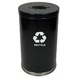 Witt Industries 18RTBK-1H Single Stream Recycling Container - 35 Gallon Capacity - 18" Dia. x 33" H - Black in Color