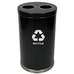 Witt Industries 18RTBK-2H Two Stream Recycling Container - 36 Gallon Capacity - 18" Dia. x 33" H- Black in Color
