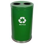 Witt Industries 18RTGN-2H Two Stream Recycling Container - 36 Gallon Capacity - 18" Dia. x 33" H- Green in Color
