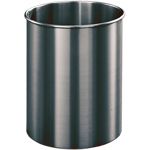 Glaro 1529SA Open Top Wastebasket - 22 Gallon Capacity - 15" Dia. x 29" H - Satin Aluminum