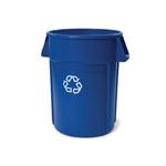 Rubbermaid 2643-07 BRUTE Recycling Container with Venting Channels - 44 Gallon Capacity - 24" Dia. x 31.5" H