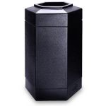 Hexagon Trash Can - 30-Gallon Capacity - 29" H x 20" W x 17 1/4" D - Black