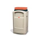 Rubbermaid 3963 Plaza Container with Tray Top - 50 Gallon Capacity - 24.75" L x 25.25" W x 43" H