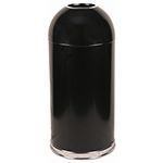 Witt Industries 412DTBK Open Top Waste Receptacle - 15" Dia. x 29" H - 12 Gallon Capacity - Black in Color