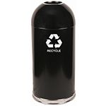 Witt Industries 415DT-BK-R Open Top Recycling Container - 15" Dia. x 35" H - 15 Gallon Capacity - Black in Color