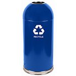 Witt Industries 415DT-BL-R Open Top Recycling Container - 15" Dia. x 35" H - 15 Gallon Capacity - Blue in Color