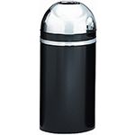 Witt Industries 415DT-22 Monarch Series Open Top Waste Receptacle - 15 Gallon Capacity - 15" Dia. x 35" H - Black with Chrome