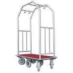 Glaro 5560 Premium Collection Bellman Cart with Clothing Hooks and 6 Wheels - 41.5" L x 25" W x 71" H - Your choice of color