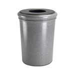 50 Gallon StoneTec Round Concrete Trash Can - 25 1/2" Dia. x 33 1/4" H - Ashtone in Color