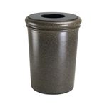50 Gallon StoneTec Round Concrete Trash Can - 25 1/2" Dia. x 33 1/4" H - Aspen in Color