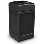 Commercial Zone 732101 Square Open Top Trash Can - 42 Gallon Capacity - 34.5" H x 18.5" Sq. - Black