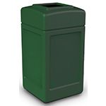Commercial Zone 732153 Square Open Top Trash Can - 42 Gallon Capacity - 34.5" H x 18.5" Sq. - Forest Green
