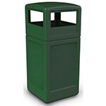 Commercial Zone 73295399 Dome Lid Trash Can - 42 Gallon Capacity - 18.5" Sq. x 41.75" H - Forest Green
