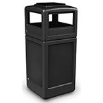 Commercial Zone 73300199 Dome Lid with Ashtray - 42 Gallon Capacity - 18.5" Sq. x 42.25" H - Black