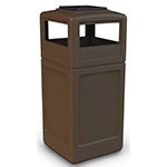 Commercial Zone 73303799 Dome Lid with Ashtray - 42 Gallon Capacity - 18.5" Sq. x 42.25" H - Brown