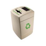 Commercial Zone Recycle55 Mixed Recyclables/Trash Recycling Container - 55 Gallon Capacity - 25" L x 27" W x 41 1/4" H - Dark Pearl with Green Labeling