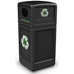 Commercial Zone 74610199 Recycle42 Recycling Container - 42 Gallon Capacity - 18.5" Sq. x 41.75" H - Black in Color