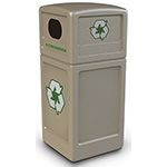 Commercial Zone 74610299 Recycle42 Recycling Container - 42 Gallon Capacity - 18.5" Sq. x 41.75" H - Beige in Color