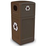 Commercial Zone 74613799 Recycle42 Recycling Container - 42 Gallon Capacity - 18.5" Sq. x 41.75" H - Brown in Color