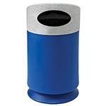Commercial Zone 7531454099 Galaxy Collection Recycling Receptacle - 30 Gallon Capacity - 21 1/2" Dia. x 39 1/2" H - Blue Base with Comet Gray Top