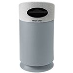 Commercial Zone 7532450399 Galaxy Collection Recycling Receptacle - 35 Gallon Capacity - 21 1/2" Dia. x 42 1/2" H - Gray Base with Comet Gray Top