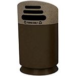 Commercial Zone 7533413999 Galaxy Collection Recycling Receptacle with "Paper Only" Lid - 40 Gallon Capacity - 21 1/2" Dia. x 45 1/2" H - Brown Base with Lunar Sand Top