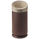 Commercial Zone 7533443999 Galaxy Collection Recycling Receptacle with "Trash Only" Lid - 40 Gallon Capacity - 21 1/2" Dia. x 45 1/2" H - Brown Base with Lunar Sand Top