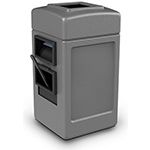 Commercial Zone 755103 - Harbor 1 Square Open Top Waste/Windshield Center - 28 Gallon Capacity - 34.5" H x 18.5" W x 19" D - Gray