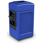 Commercial Zone 755104 - Harbor 1 Square Open Top Waste/Windshield Center - 28 Gallon Capacity - 34.5" H x 18.5" W x 19" D - Blue