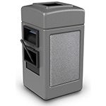 Commercial Zone 755111 - Harbor 1 StoneTec Square Open Top Waste/Windshield Center - 28 Gallon Capacity - 34.5" H x 18.5" W x 19" D - Gray with Ashtone Panels