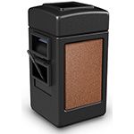 Commercial Zone 755114 - Harbor 1 StoneTec Square Open Top Waste/Windshield Center - 28 Gallon Capacity - 34.5" H x 18.5" W x 19" D - Black with Sedona Panels