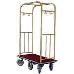 Glaro 7460 High Roller Collection Bellman Cart with Clothing Hooks and 6 Wheels - 41.5" L x 25" W x 75" H - Your choice of color