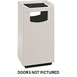 Witt Industries 77S-2040FCD Square Fiberglass Foodcourt Waste Receptacle with 2 Side Entry Openings and Push Doors - 24 Gallon Capacity - 20" Sq. x 40" H