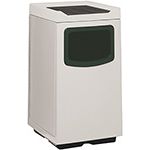 Witt Industries 77S-2444FCD Square Fiberglass Foodcourt Waste Receptacle with 1 Side Entry Opening with Push Door - 47 Gallon Capacity - 24" Sq. x 44" H